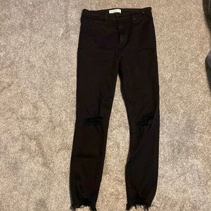 Black Abercrombie & Fitch Super Skinny Ankle Jeans